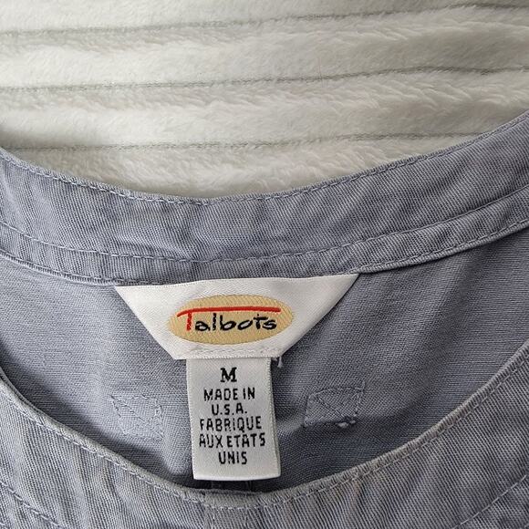 Talbots Lagenlook Modest Jumper Dress Gray M 100% Tencel Lyocell USA Pockets VTG - Picture 3 of 11